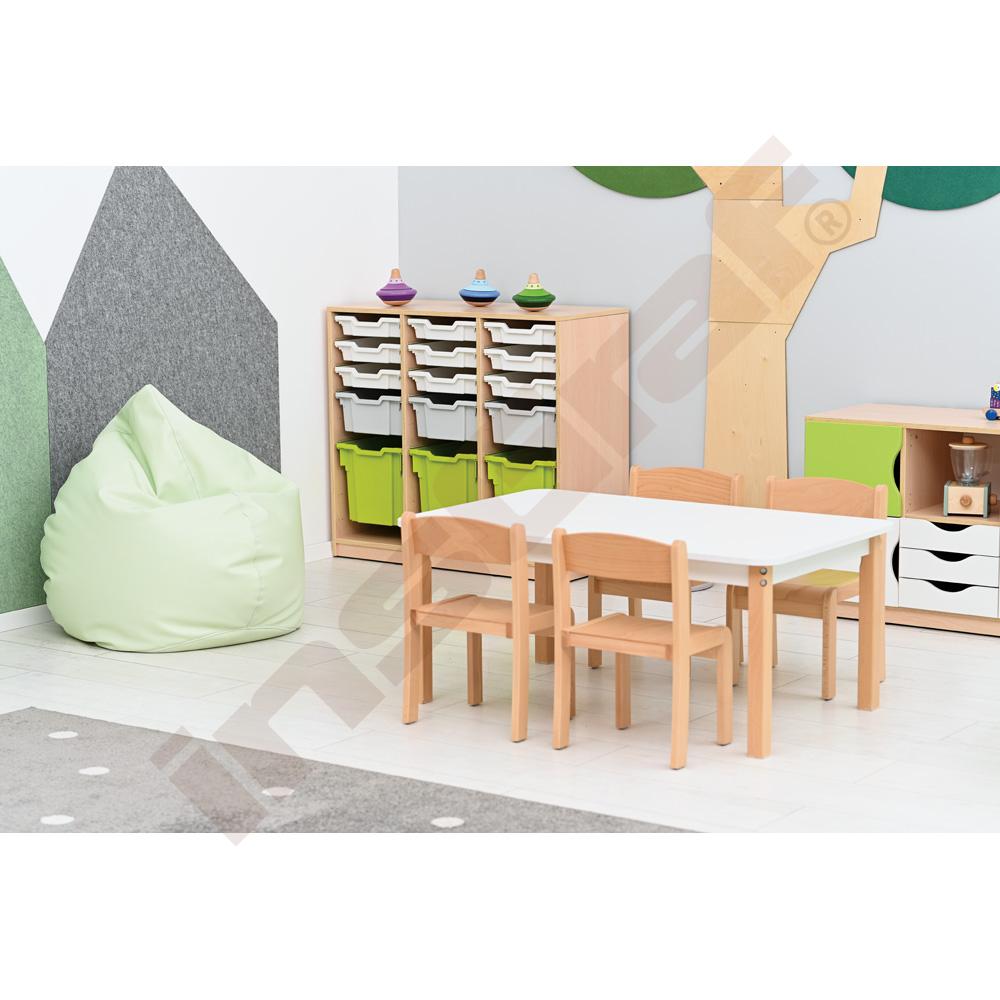 Skrinka Feria na úložné boxy, stredná, svetlý javor