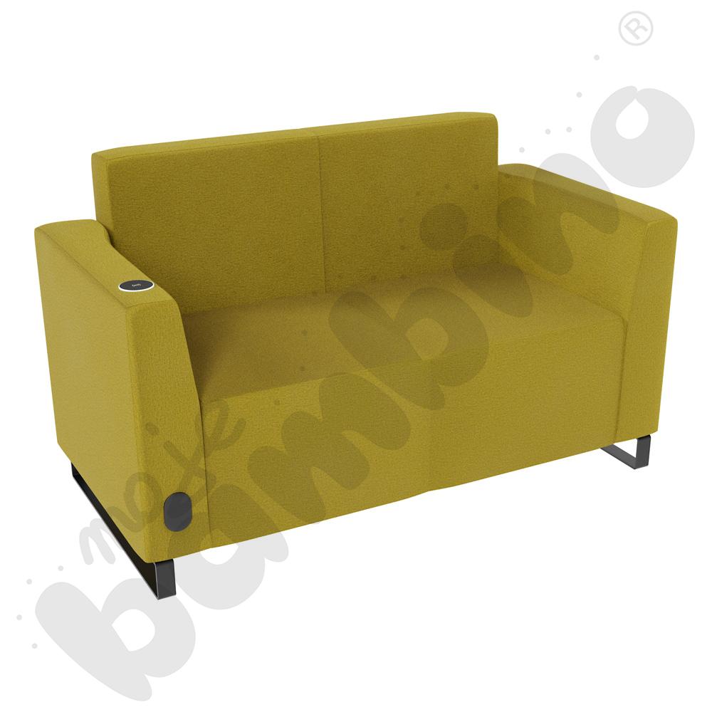 Sofa Universum 2-os. wys. 82 cm, 2 boki niskie, lewy z gniazdkiem elektrycznym i indukcją, tkanina KG13