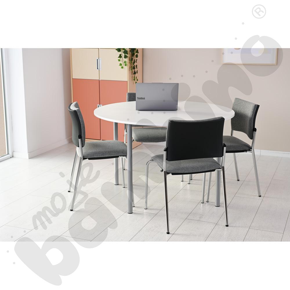 Stół Mila okrągły 120 cm, rozm. 6, blat biały