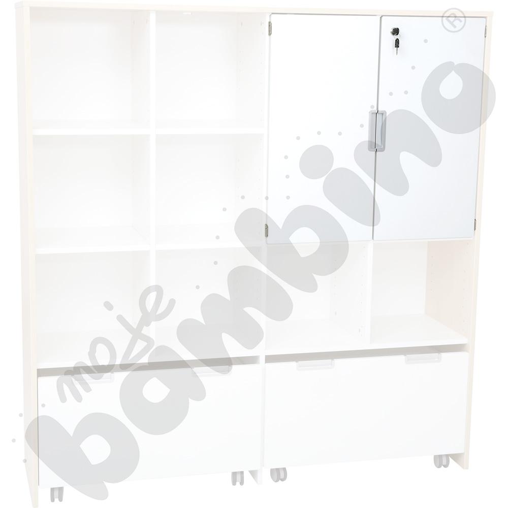 Quadro - drzwiczki z zamkiem średnie, 1 para 90 st. - białe