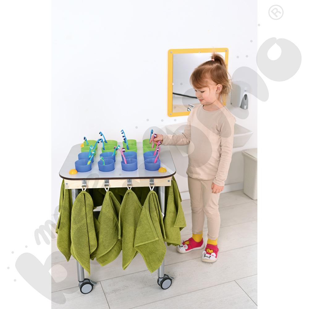 Mały stolik na kubeczki 16 szt. - blat szary