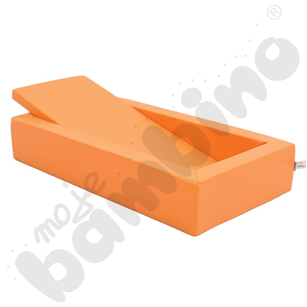 Pomarańczowe łóżeczko piankowe z materacem