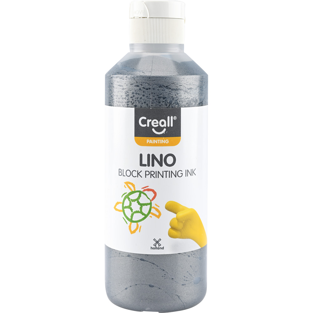 Creall Lino farba na linoryt 250 ml, strieborná