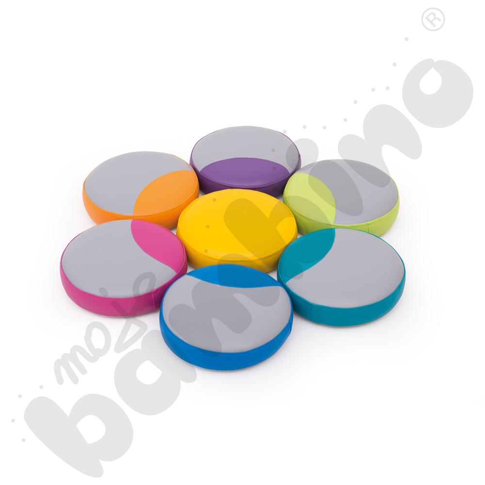 Pufki tapicerowane Kwiatek, 7 szt.