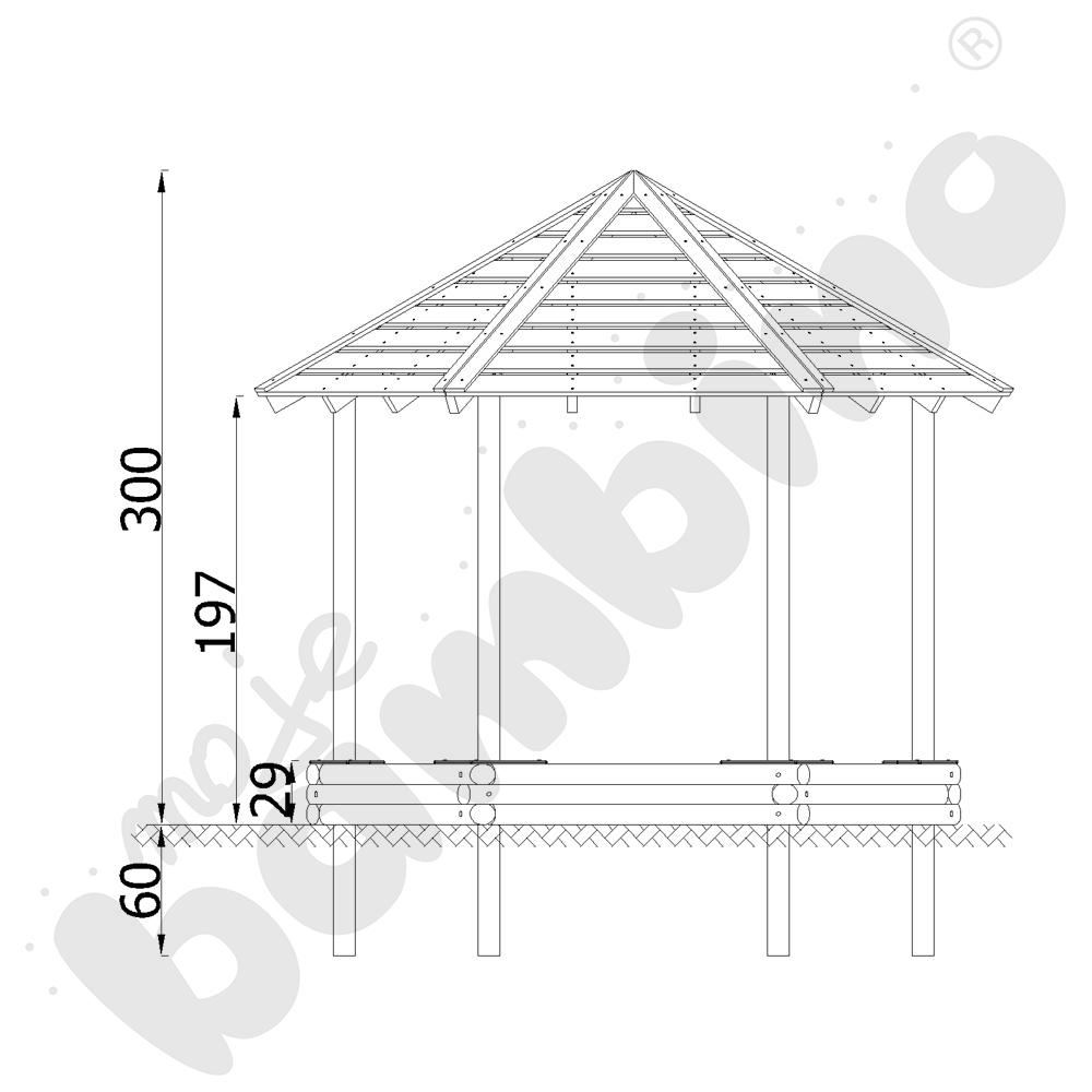 Piaskownica Terra sześciokątna zadaszona z siedziskami