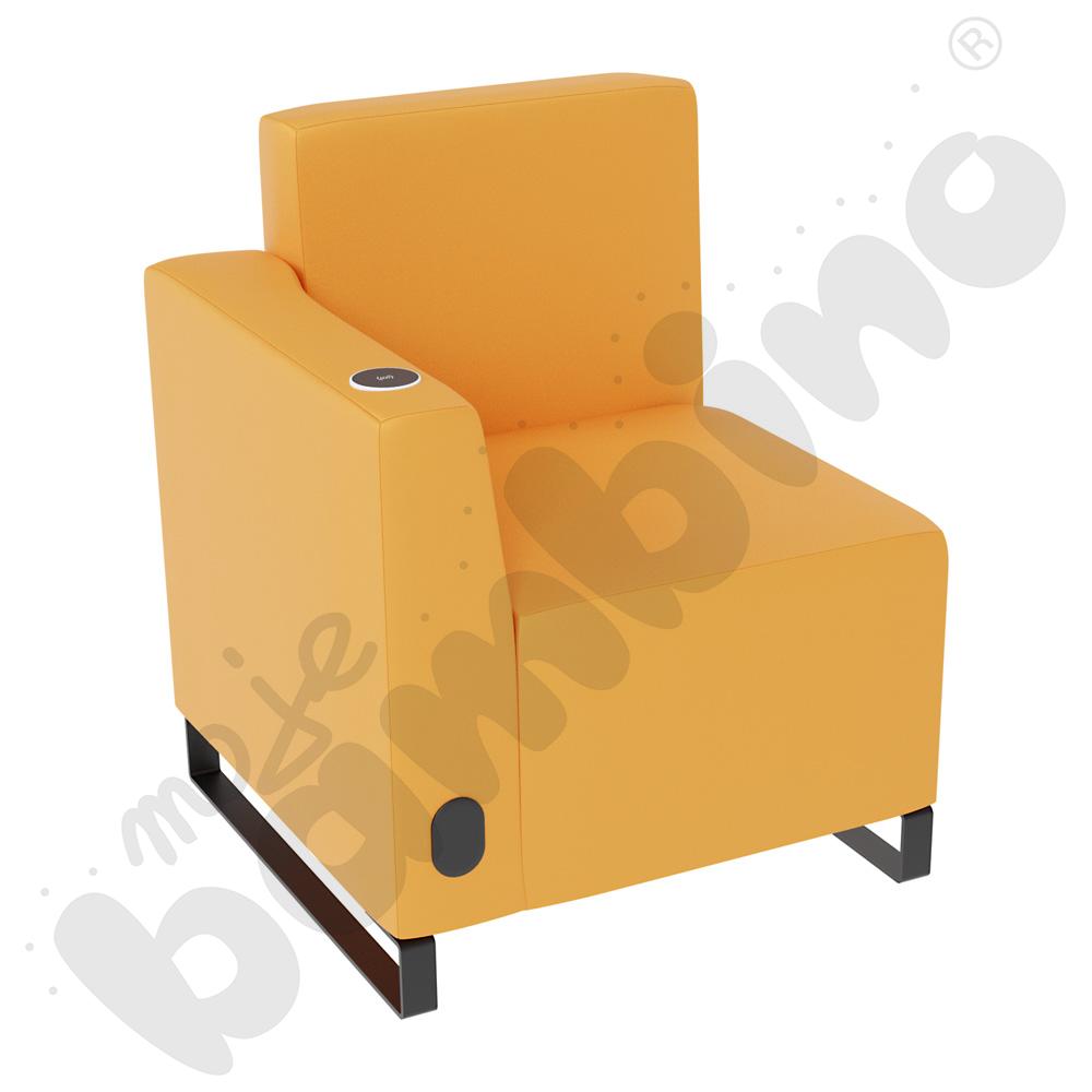 Fotel Universum wys. 82 cm, bok niski lewy z gniazdkiem elektrycznym i indukcją, tkanina MT08