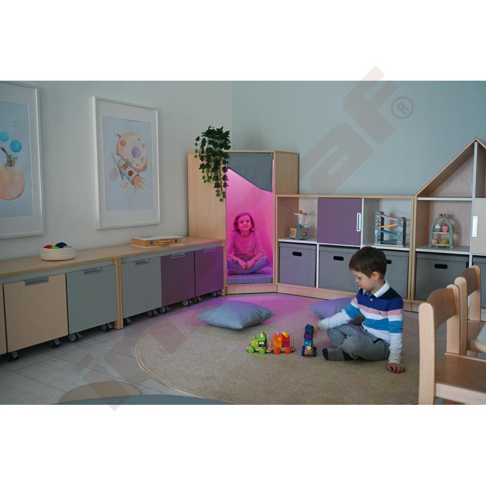 Quadro - odpočinkový koutek rohový, javorovo-šedý