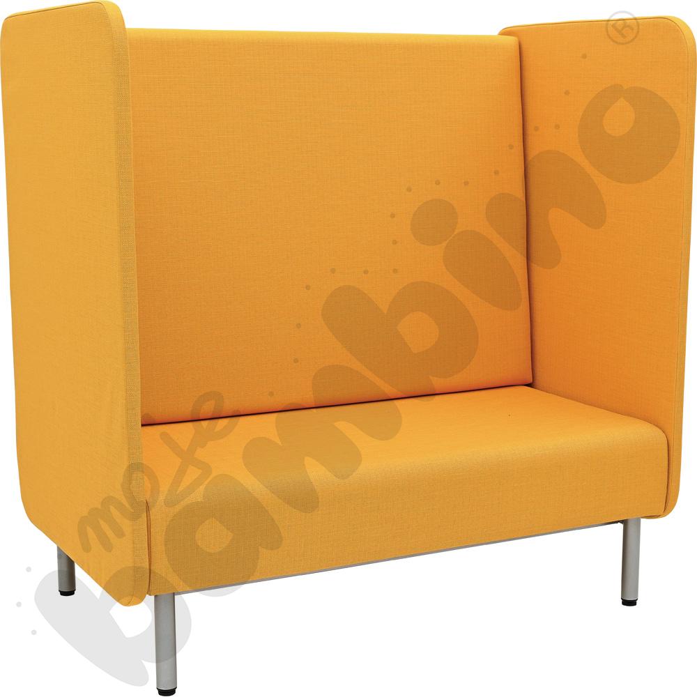 Fotel Inflamea 1 z wysokim oparciem, 2-os. - musztardowy