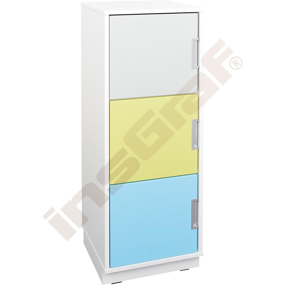 Quadro - sloupová skříňka L se 2 policemi, bílá 