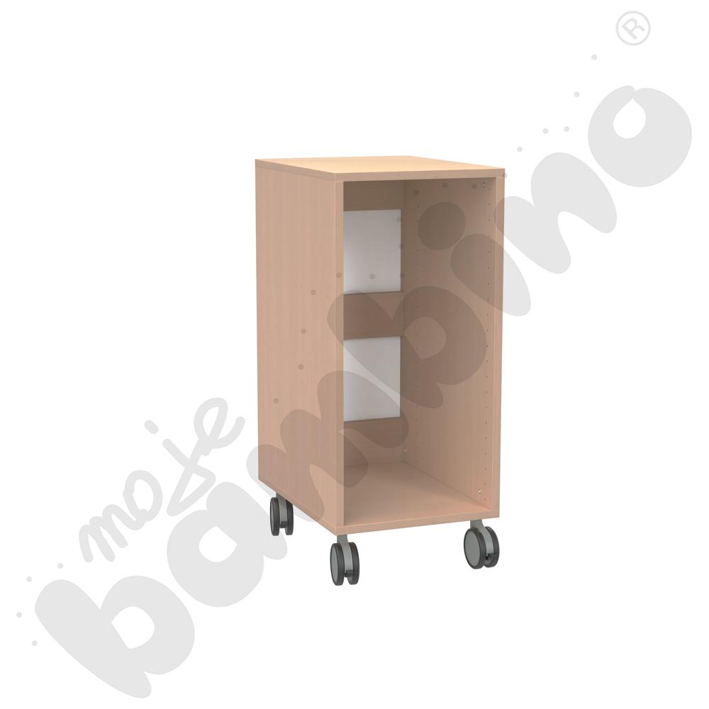 Regał Grande mobilny M na pojemniki – 1 kolumna – klon jasny