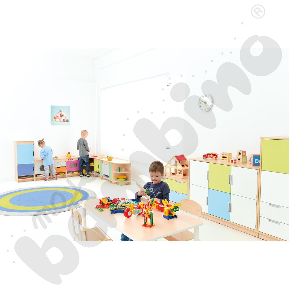 Kuchnia Quadro - zestaw z lodówką, skrzynia klon jasny