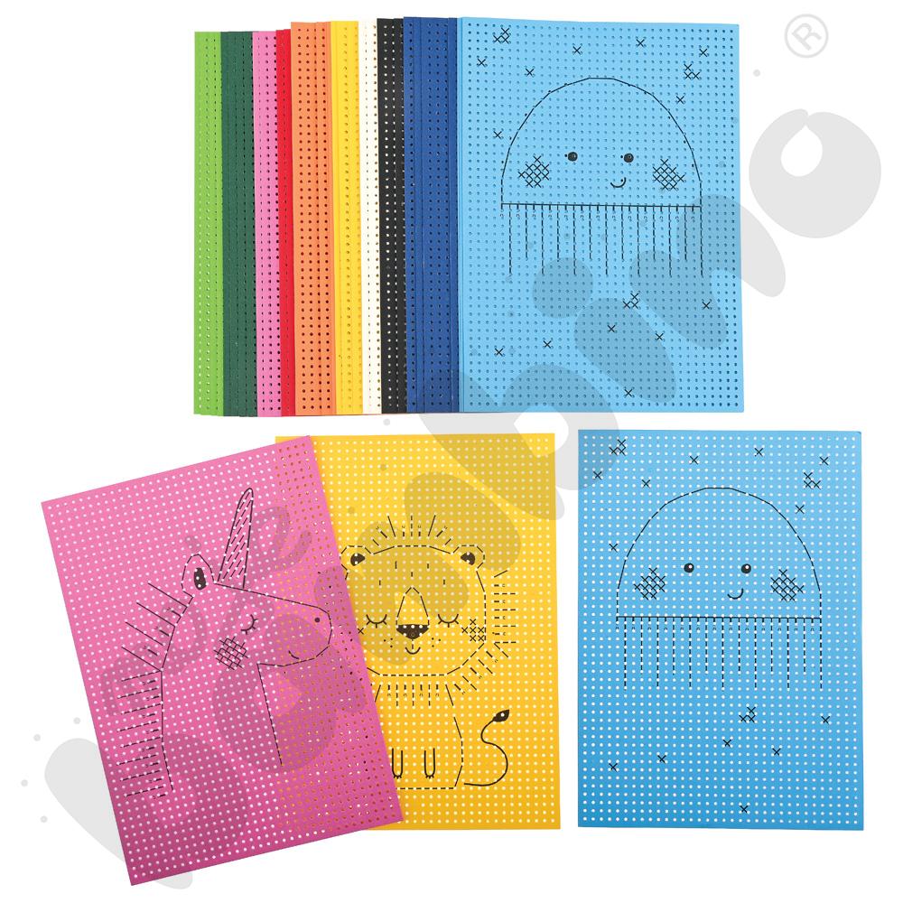 Kartonowe wyszywanki - zwierzęta