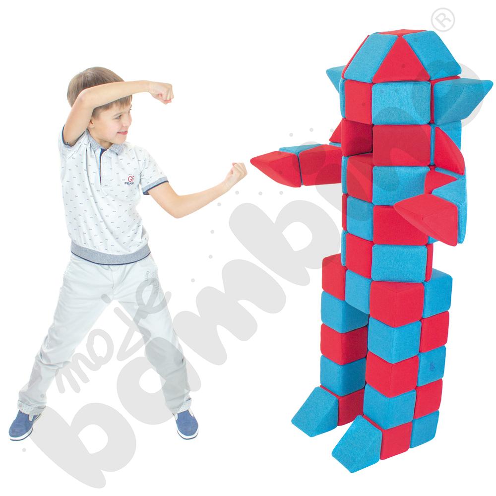 Zestaw klocków JollyHeap - niebiesko-czerwone, 100 szt.