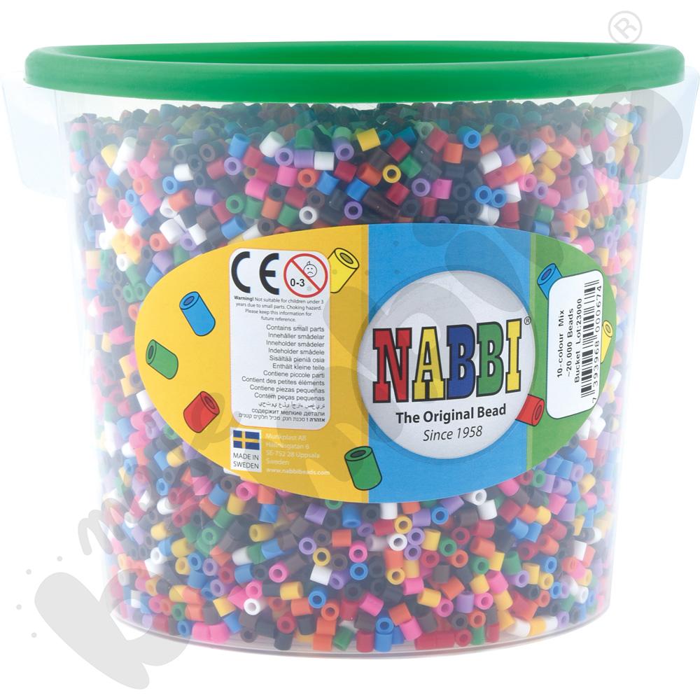 Koraliki NABBI® MINI do prasowanek różnokolorowe - wiaderko 20000 szt.