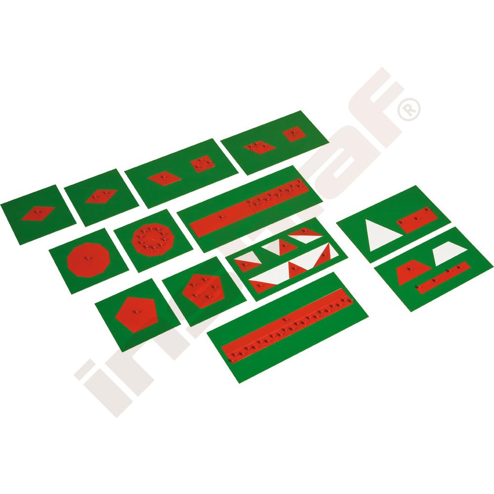 Montessori velká sestava kovových geometrických tvarů 