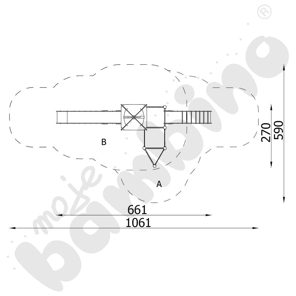 Orbis - wieża 17, drewniane słupy
