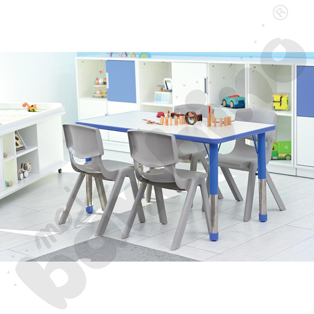 Stolik Pino prostokątny z regulowaną wysokością, rozm. 0-3 - niebieski