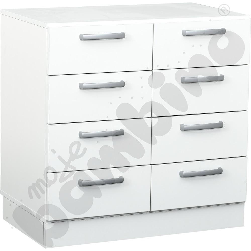 Regał Grande M głęboki z 8 szufladami - biały