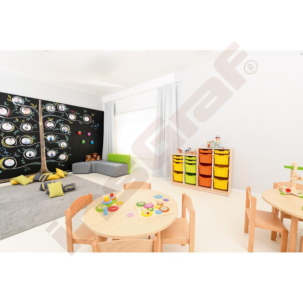 Quadro - skříňka M+ na plastové zásobníky - 2 sloupy - světlý javor