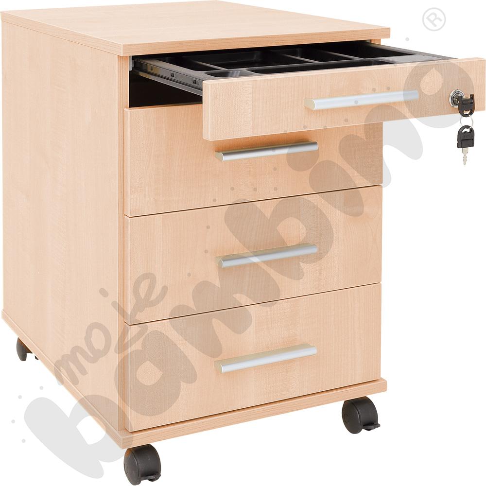 Kontenerek z piórnikiem i szufladami - klon